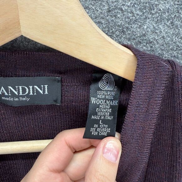 Brandini Vest Women L Large Brown Knit Wool Button Up V-Neck Sleeveless Casual - Picture 4 of 7